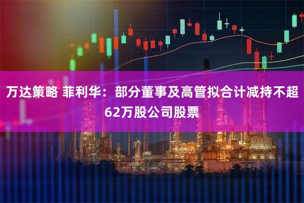 万达策略 菲利华：部分董事及高管拟合计减持不超62万股公司股票